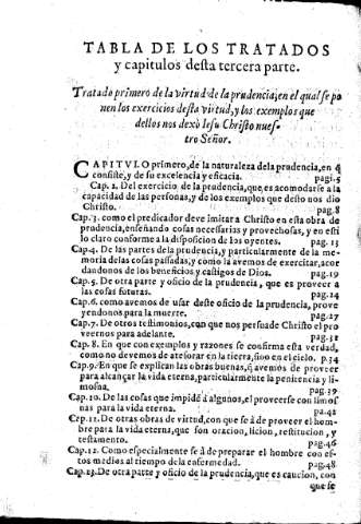 Tabla de los tratados y capítulos desta tercera parte.