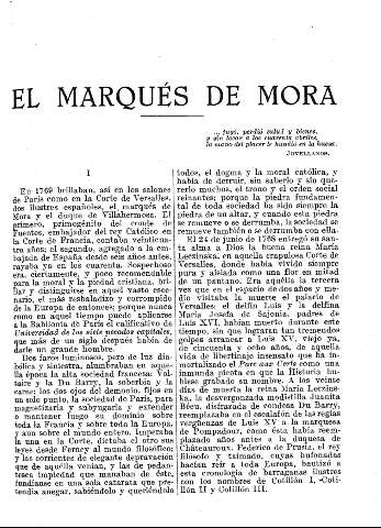 El Marqués de Mora. I