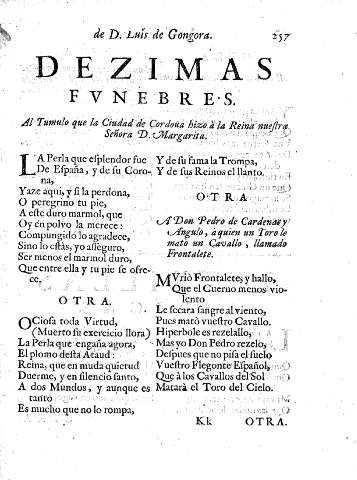 Dezimas funebres.
