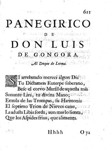 Panegirico de Don Luis de Gongora, al Duque de Lerma