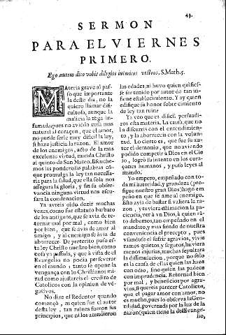 Sermon para el viernes primero.