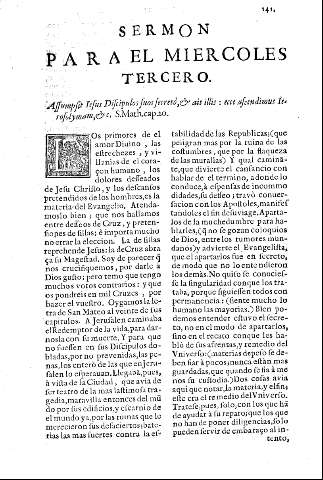 Sermon para el miercoles tercero.