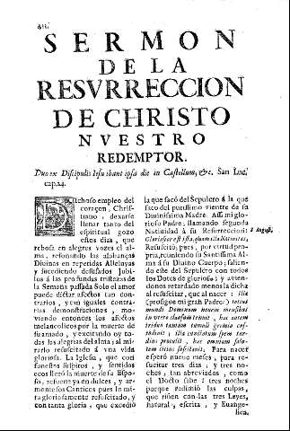Sermon de la Resurreccion de Christo de Nuestro Redemptor.