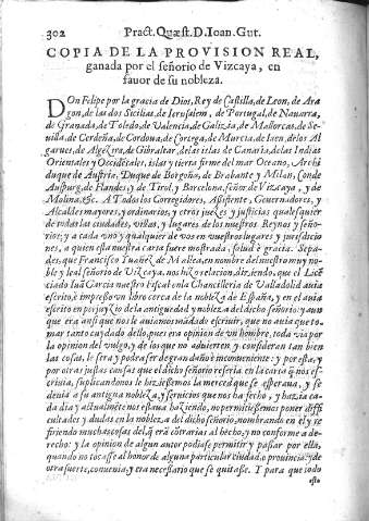 Copia de la Provision Real, ganada por el señorio de Vizcaya, en fauor de su nobleza