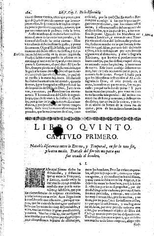 Libro Qvinto. Capitvlo Primero. Notable diferencia entre lo Eterno y Temporal, en ser lo uno fin, y lo otro medio.