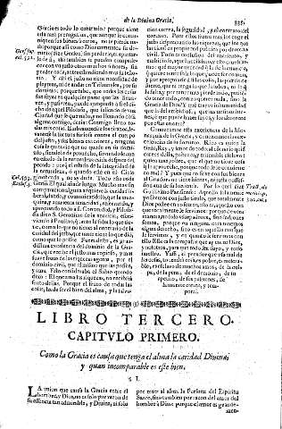 Libro Tercero. Capitvlo Primero. Como la Gracia es causa que tenga el alma la caridad Diuina, y quan incomparable e este bien