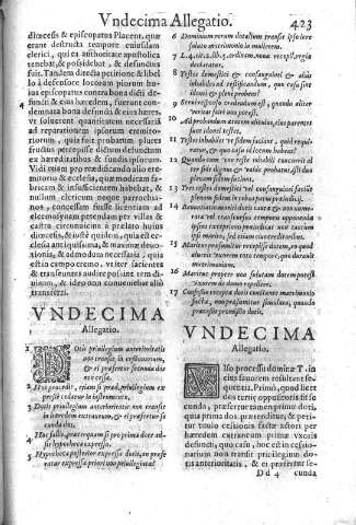 Vndecima Allegatio