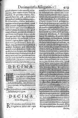Decima tertia Allegatio