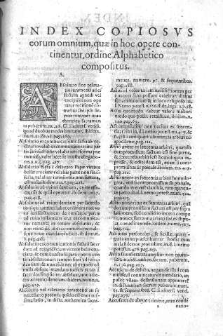 Index copiosvs eorum omnium, quae in hoc opere continentur, ordine Alphabetico compositus