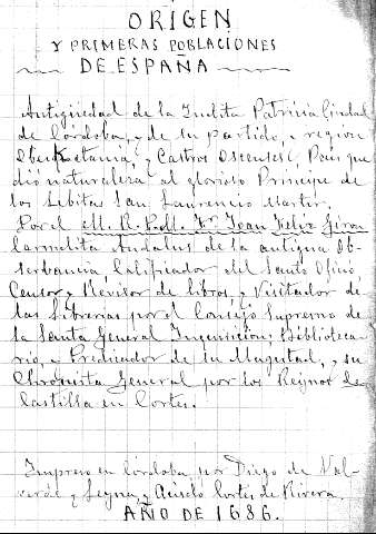 Origen y Primeras poblaciones de España