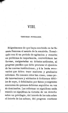 VIII. Temores fundados