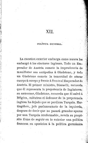 XII. Política general.