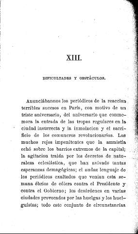 XIII. Dificultades y obstáculos.