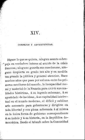 XIV. Consejos y advertencias