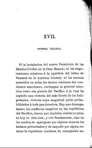 XVII. Guerra chilena