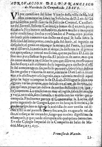 Aprovacion del P. Francisco