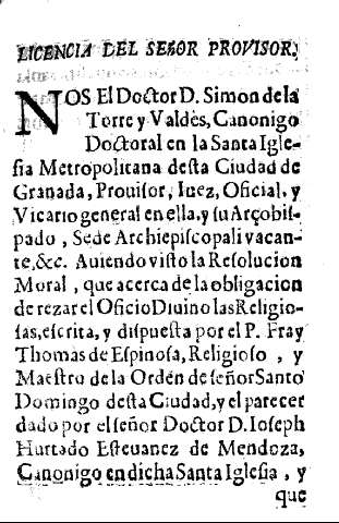 Licencia del Señor Provisor