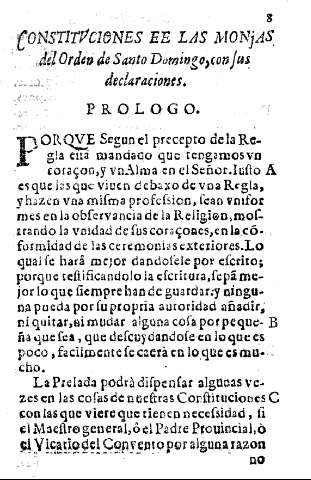 Constitvciones de las monjas del Orden de Santo Domingo