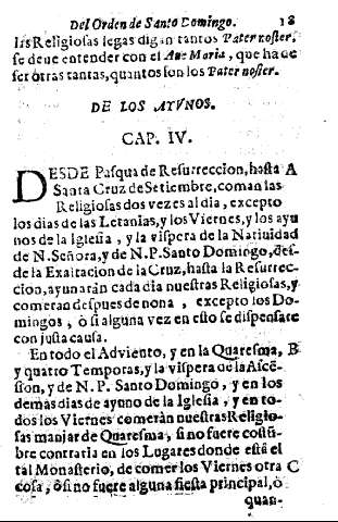 De los ayunos. Cap. IV.  