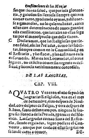 De las sangrias. Cap. VIII.