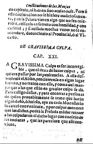 De gravissima cvlpa. Cap. XXI.
