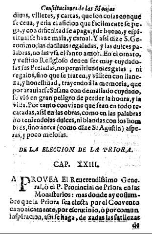 De la Eleccion de la Priora. Cap. XXIII.