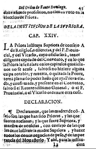 De la institucion de la Svpriora. Cap. XXIV.