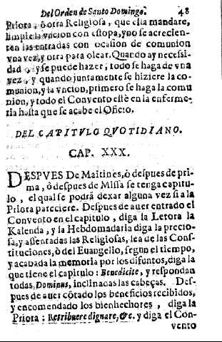 Del capitvlo Qvotidiano. Cap. XXX.