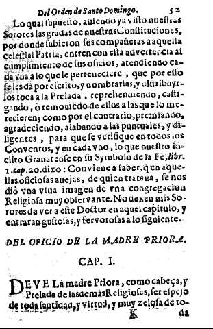 Del Oficio de la Madre Priora. Cap. I.