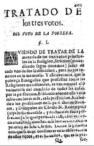 Tratado de los tres votos. Del voto de la pobreza