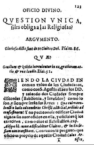 Oficio Divino, Qvestion Vnica. si les obliga a la Religiosas