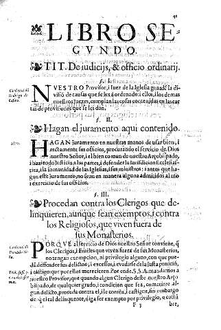 Libro Segvndo. Tit. De iudici, & officio ordinari