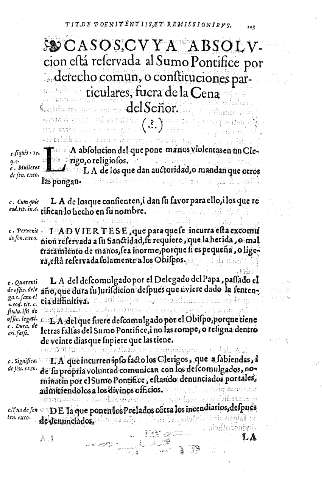 Casos, cvya Absolvcion esta reservada al Summo Pontifice por derecho...