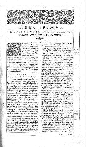 LIBER PRIMUS DE EXISENCIA DEI, ET ESSENTIA, EIUSQUE ATTRIBUTIS IN COMMUNI.