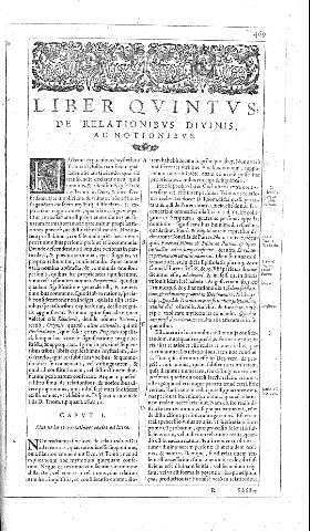LIBER QUINTUS DE RELATIONIBUS DIVINIS, AC NOTIONIBUS.