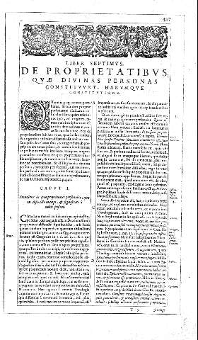LIBER SEPTIMUS DE PROPRIETATIBUS, QUAE DIVINAS PERSONAS CONSTITUUNT, HARUMQUE CONSTITUTIONE