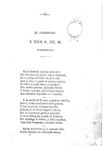 El Sacerdocio. Á don N. de N. en su primera misa