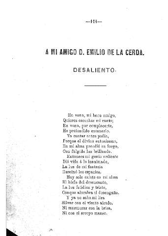A mi amigo D. Emilio de la Cerda. Desaliento
