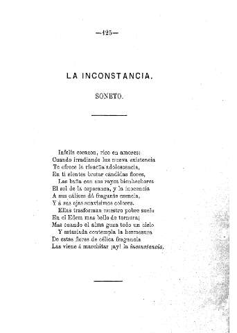 La Inconstancia. Soneto