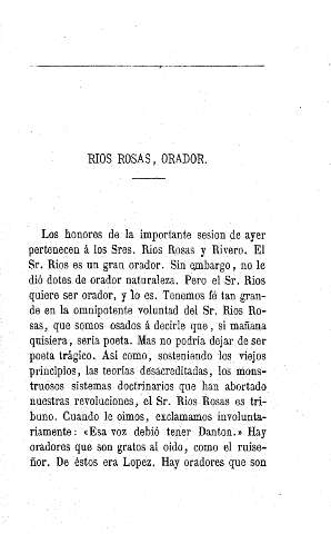 Ríos Rosas, orador