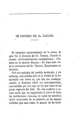 Un discurso del Sr. Tassara