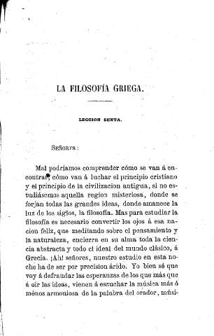 La filosofía griega. - Lección sexta