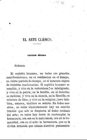 El Arte Clásico. - Lección setima