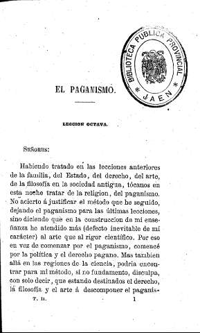 El paganismo. - Lección octava