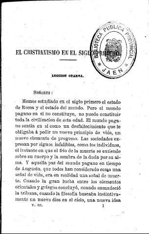 El Cristianismo en el siglo primero. - Lección cuarta