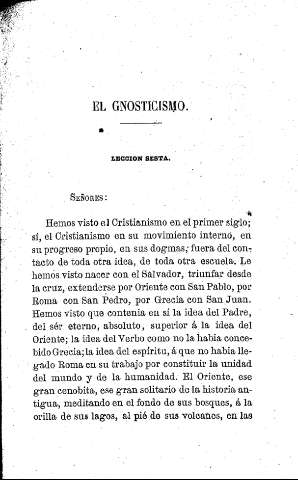 El Gnosticismo. - Lección sesta