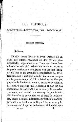 Los estoicos, los padres apostólicos, los apologistas. - Lección segunda