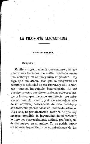 La filosofía alejandrina. - Lección cuarta