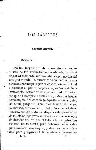 Los Barbaros. Lección segunda