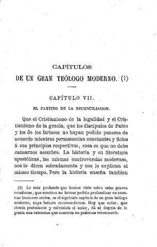 Capítulos de un gran teólogo moderno. Capítulo VII. - El Partido de la Reconciliación